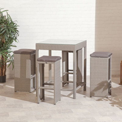 Suntime Outdoor Garden Furniture Rochelle Outdoor 5 Piece Rattan Garden Bar Set
