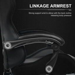 Gtplayer Gaming Chair, Massage Computer Chairs With Footrest For Adults, Ergonomic High Back Height Adjustable Chair, Black - thumbnail 5