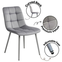 Kosy Koala Dining Table And 6 Chairs Modern Grey Glass Table With 6 Grey Chairs Dining Room Furniture - thumbnail 5