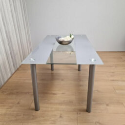 Kosy Koala Dining Table And 6 Chairs Modern Grey Glass Table With 6 Grey Chairs Dining Room Furniture - thumbnail 2