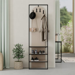 Decortie Modern Archy Hall Stand Coat Rack Hall Tree Stand With Shoe Rack For Hallway, Entrance Hall 180(H)Cm Sandstone - thumbnail 4
