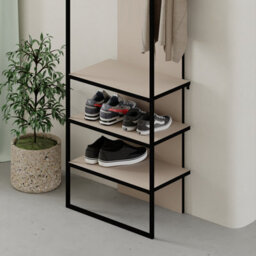 Decortie Modern Archy Hall Stand Coat Rack Hall Tree Stand With Shoe Rack For Hallway, Entrance Hall 180(H)Cm Sandstone - thumbnail 5