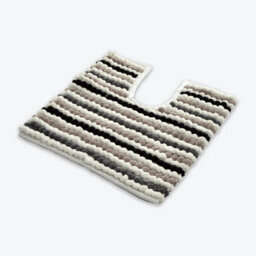 Allure Bath Fashions Striped Chunky Bobble Pedestal Toilet Mat - Monochrome - thumbnail 1