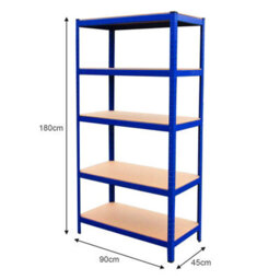 MonsterShop Monster Racking Heavy Duty Garage Storage Shelves (X3) & Workbench Blue 90Cm X 182.5Cm X 45Cm - thumbnail 8