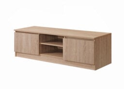 Timber Art Design Modern Tv Unit 120Cm Media Cabinet 2 Doors + Shelf Sonoma Oak - thumbnail 1