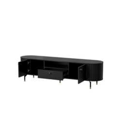 Arte Sophisticated Black Zante 5 Tv Cabinet 1800mm X 490mm X 400mm - Dramatic Entertainment Solution - thumbnail 2