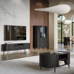 Arte Sophisticated Black Zante 5 Tv Cabinet 1800mm X 490mm X 400mm - Dramatic Entertainment Solution - thumbnail 3