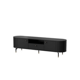 Arte Sophisticated Black Zante 5 Tv Cabinet 1800mm X 490mm X 400mm - Dramatic Entertainment Solution