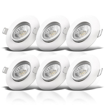 B.k.licht Set Of 6 Recessed Lights Led Downlights Spotlights Adjustable Warm White 4,9W 480Lm - image 1