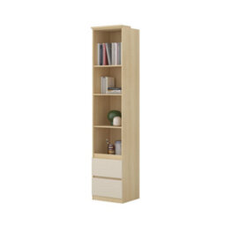 Arte Terra 83 Storage Cabinet 45Cm Oak Lindberg & Beige, Slim Bedroom Cabinet With 3 Shelves & 2 Drawers - thumbnail 4