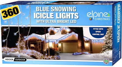 360 Led Christmas Snowing Icicle Blue Lights Bright Indoor Outdoor Xmas Tree Decoration