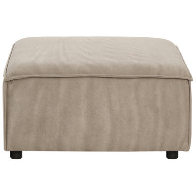 Wyld And Coco Element Modular Ottoman - Light Brown Corduroy Square Footstool With Black Legs, W86 X D86 X H45Cm - image 1