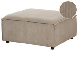 Wyld And Coco Element Modular Ottoman - Light Brown Corduroy Square Footstool With Black Legs, W86 X D86 X H45Cm - thumbnail 3