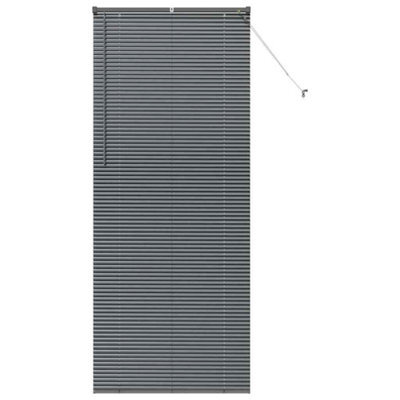 Berkfield Modern Window Blind With Curtains Manual Dark Grey Aluminium