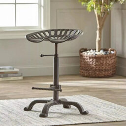 Cast Iron Bar Stool Industrial Home Decor Swivel Chair Adjustable Tractor Seat 1X - thumbnail 2