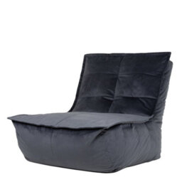 icon Dolce Lounger Bean Bag Charcoal Grey Velvet Bean Bag Chair