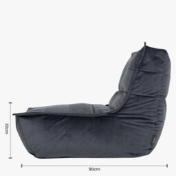 icon Dolce Lounger Bean Bag Charcoal Grey Velvet Bean Bag Chair - thumbnail 9