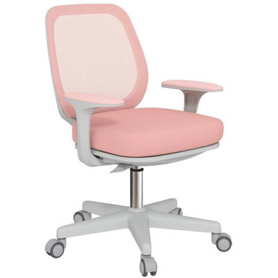 Office Chair, 360 Degree Swivel Desk Chair With Wheels, Pink - image 1