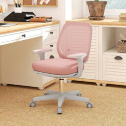 Office Chair, 360 Degree Swivel Desk Chair With Wheels, Pink - thumbnail 3