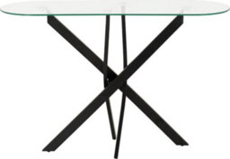 Seconique Sheldon Console Table  Clear Glass Top With Stylish Black Wavy Legs - thumbnail 4