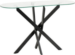 Seconique Sheldon Console Table  Clear Glass Top With Stylish Black Wavy Legs - thumbnail 2