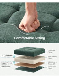 LEDREM Storage Ottoman, Foldable Small Ottoman Foot Rest, 38 X 76 X 38 Cm Foot Stool, Cube Ottoman With Storage, Load Up To 300 Kg - thumbnail 1