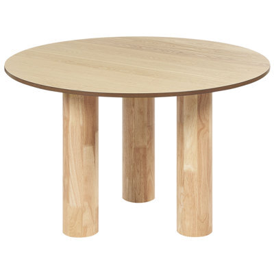 Beliani Dining Table Orin Light Ash Wood 120 Cm 120 Cm - image 1
