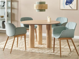 Beliani Dining Table Orin Light Ash Wood 120 Cm 120 Cm - thumbnail 2