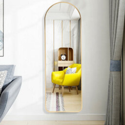 Living And Home Rose Gold Wall Mounted Framed Mirror Arch Full Length Mirror W 40 Cm X H 120 Cm - thumbnail 2