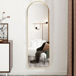 Living And Home Rose Gold Wall Mounted Framed Mirror Arch Full Length Mirror W 40 Cm X H 120 Cm - thumbnail 1