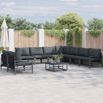 Berkfield Garden Sofa Set 9 Pcs Anthracite Steel - image 1