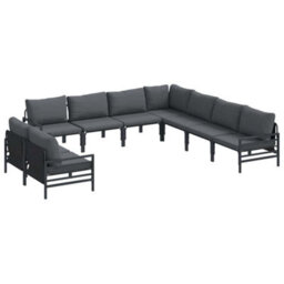 Berkfield Garden Sofa Set 9 Pcs Anthracite Steel - thumbnail 2