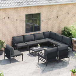 Berkfield Garden Sofa Set 9 Pcs Anthracite Steel - thumbnail 3