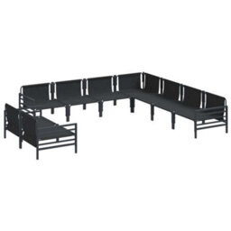 Berkfield Garden Sofa Set 9 Pcs Anthracite Steel - thumbnail 6