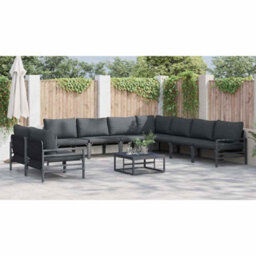 Berkfield Garden Sofa Set 9 Pcs Anthracite Steel - thumbnail 4