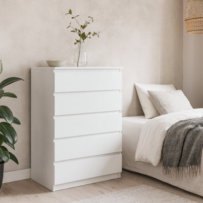 Wyld Haus Budapest Tall 5-Drawer White Gloss Chest Of Drawers - image 1