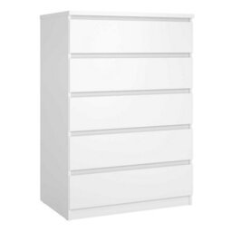 Wyld Haus Budapest Tall 5-Drawer White Gloss Chest Of Drawers - thumbnail 2