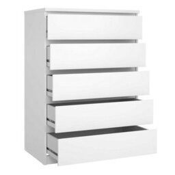 Wyld Haus Budapest Tall 5-Drawer White Gloss Chest Of Drawers - thumbnail 5