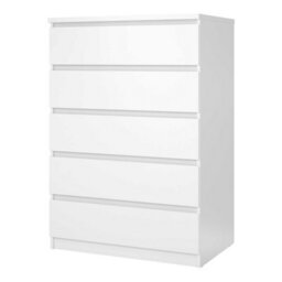 Wyld Haus Budapest Tall 5-Drawer White Gloss Chest Of Drawers - thumbnail 4
