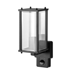 CGC Lighting Cgc Marin Black Outdoor Wall Lantern Clear Bevelled Glass Diffuser With Pir Motion Sensor Ip44 - thumbnail 2