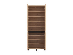 Amos Mann Furniture Flannan Oak Effect 4 Door 40 Pair Tall Large Shoe Cabinet Cupboard - thumbnail 3