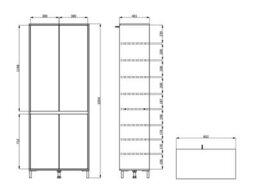 Amos Mann Furniture Flannan Oak Effect 4 Door 40 Pair Tall Large Shoe Cabinet Cupboard - thumbnail 5