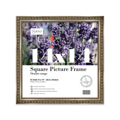 14X14 Gunmetal Ornate Picture Frame (35.6 X 35.6Cm) Poster, Photo, Artwork, Gallery Wall Or Print - image 1