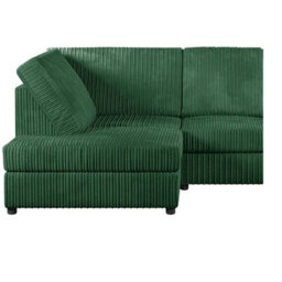 Hannah Jumbo Cord Full Back 4 Seater Left Hand Facing Corner Sofa Green - thumbnail 3