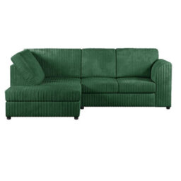 Hannah Jumbo Cord Full Back 4 Seater Left Hand Facing Corner Sofa Green - thumbnail 2