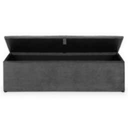 Ashfield Deluxe Velvet Charcoal Blanket Box - thumbnail 5