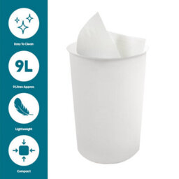 Jvl Antibac Toilet Brush And White Plastic Bin - White - thumbnail 5