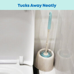 Jvl Antibac Toilet Brush And White Plastic Bin - White - thumbnail 4