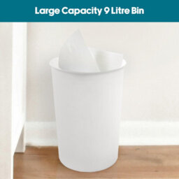 Jvl Antibac Toilet Brush And White Plastic Bin - White - thumbnail 6