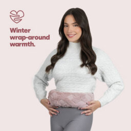 Livivo 2L Extra Long 72Cm Hot Water Bottle With Pink Lattice Weave Cover Decorative Pom Poms Soft Removable And Washable - thumbnail 2